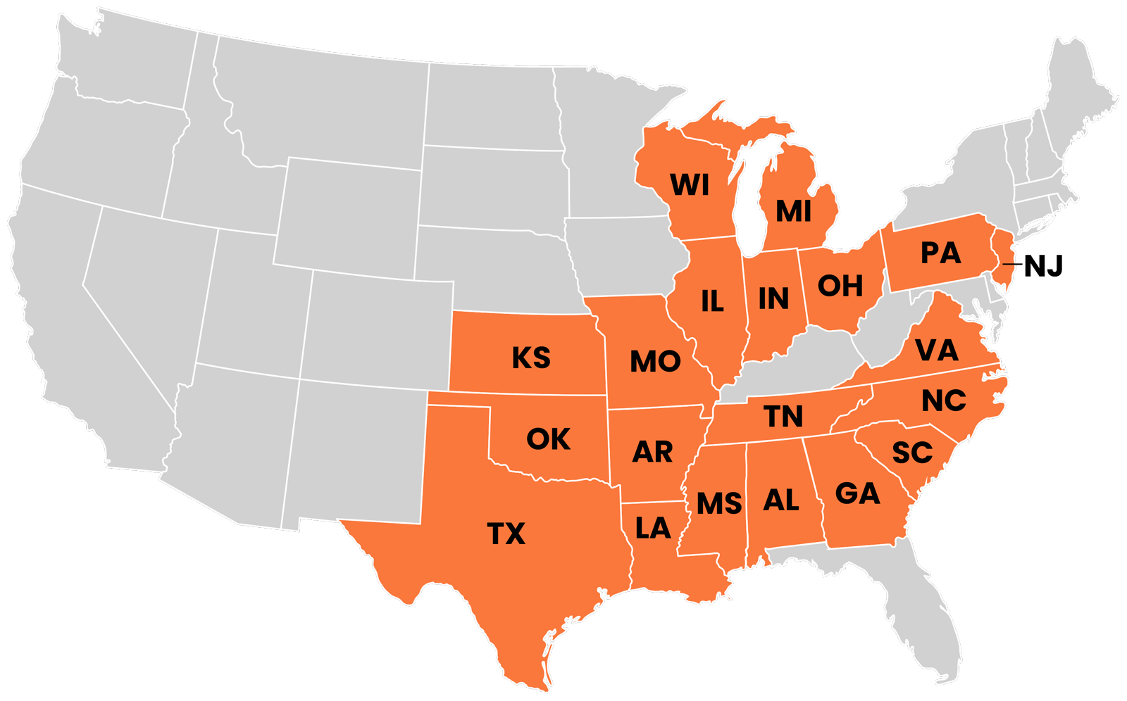 Image of states with Brightspeed Fiber