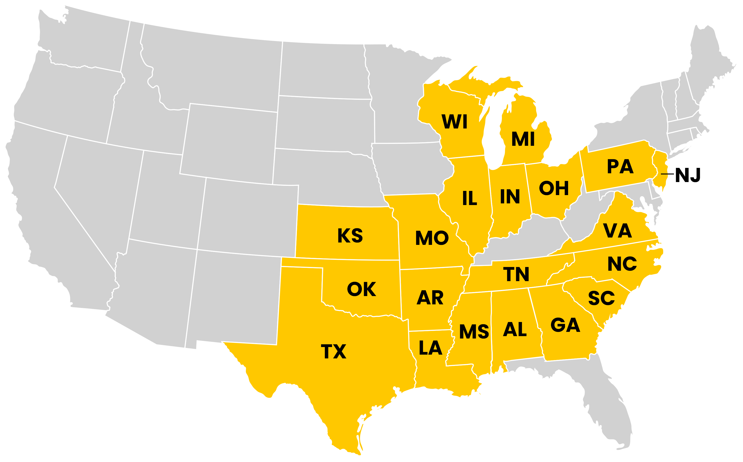 Image of states with Brightspeed Fiber